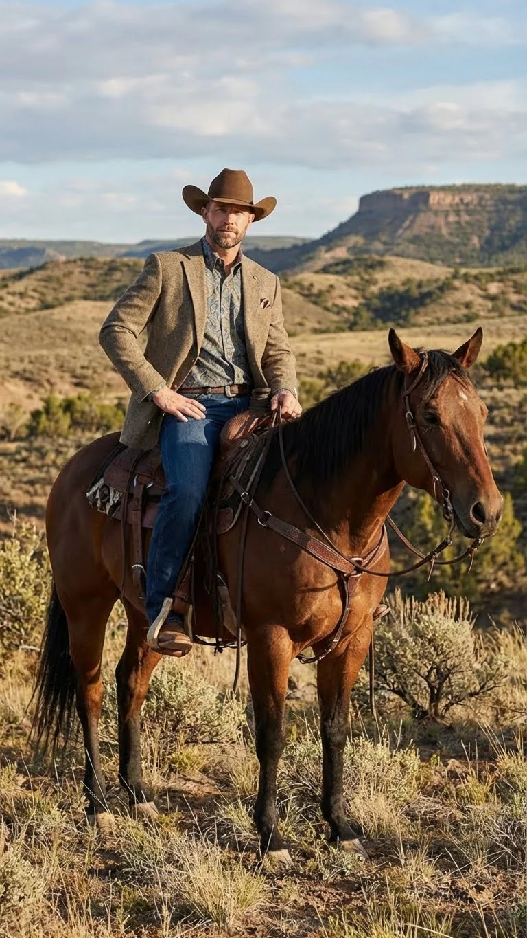 Men’s Brown Taupe Western Blazer Jacket – Classic Cowboy Style Sport Coat for Wedding - Image 8