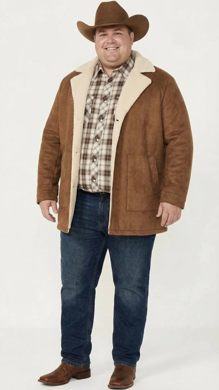 Men’s Brown Western Faux Suede Blazer Coat – Cowboy Style Long Jacket for Wedding, Party and Special Events - Image 3