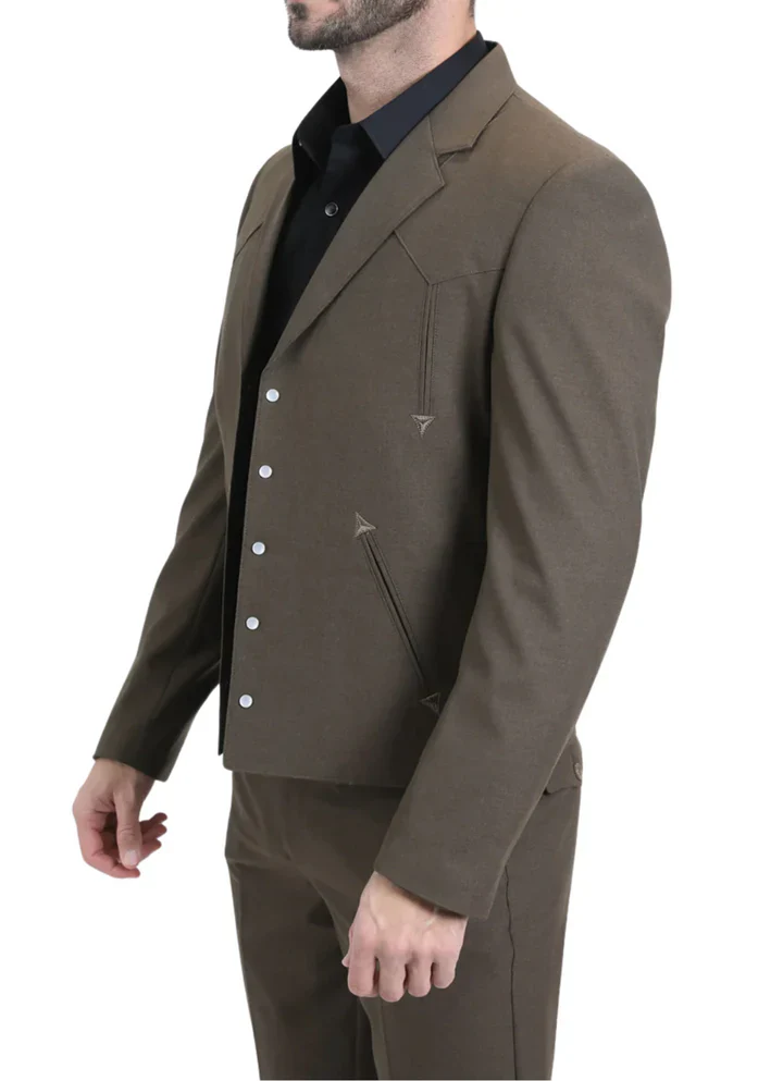 Men’s Brown Western Suit Set – Classic 2 Piece Formal Suit for Weddings and Business - Image 2