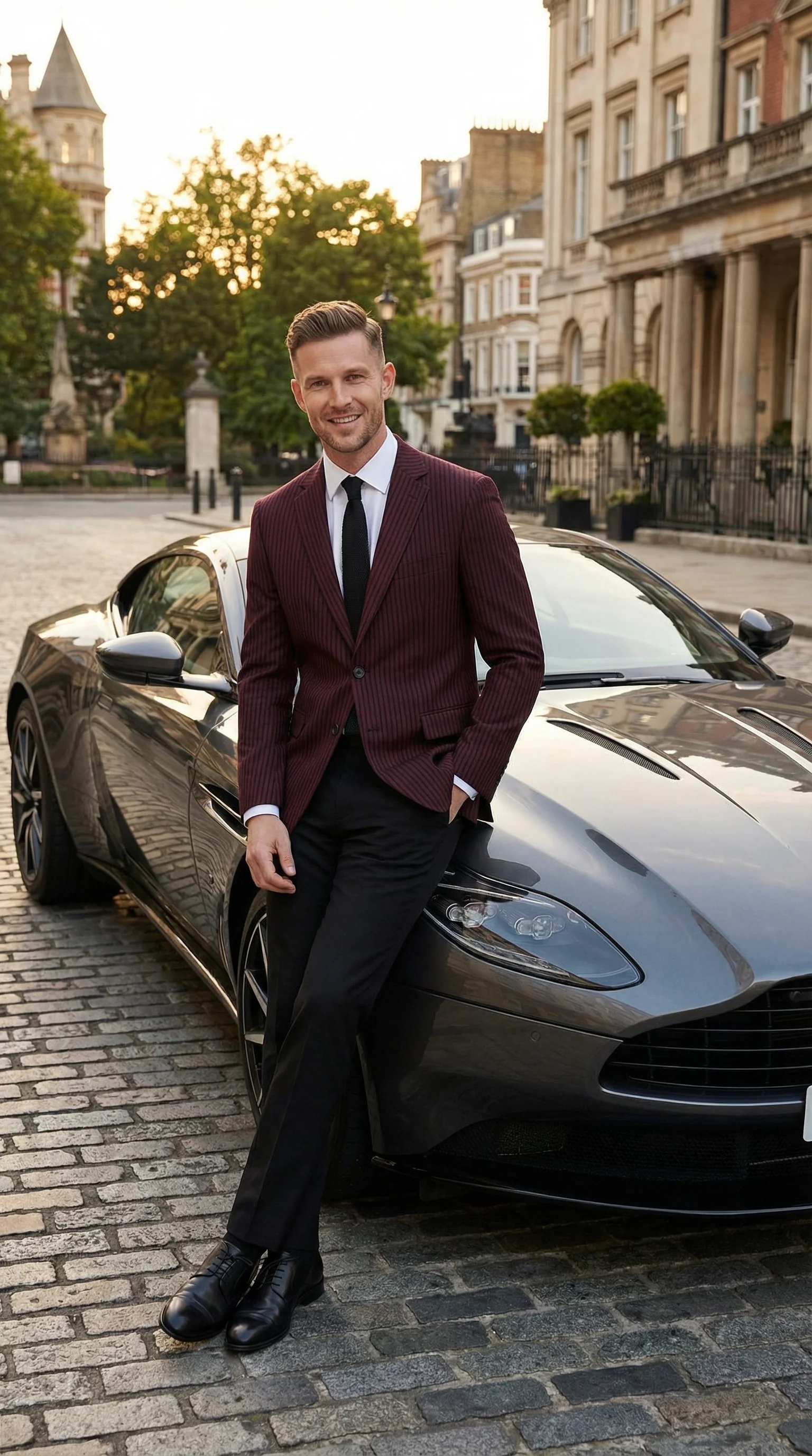 Men’s Burgundy Pinstripe Blazer – Classic Tailored Formal Jacket for Business, Office and Evening Wear - Image 8