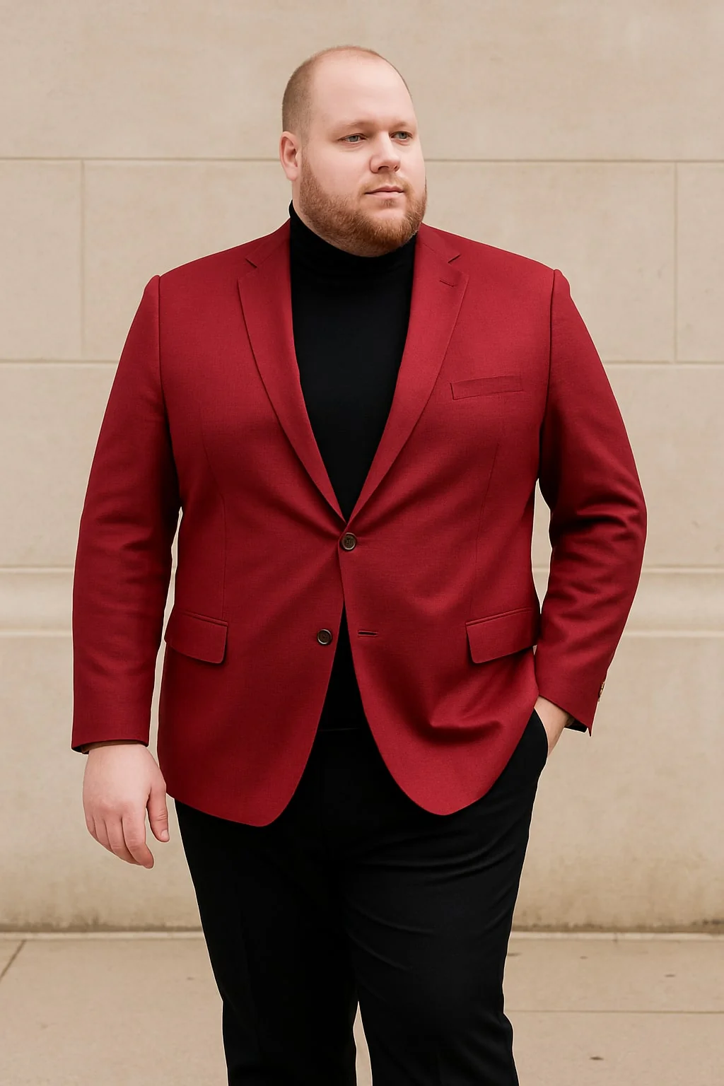 Men’s Burgundy Red - Wine  Two-Button Sport Coat – Stylish Blazer for Business, Parties - Image 5