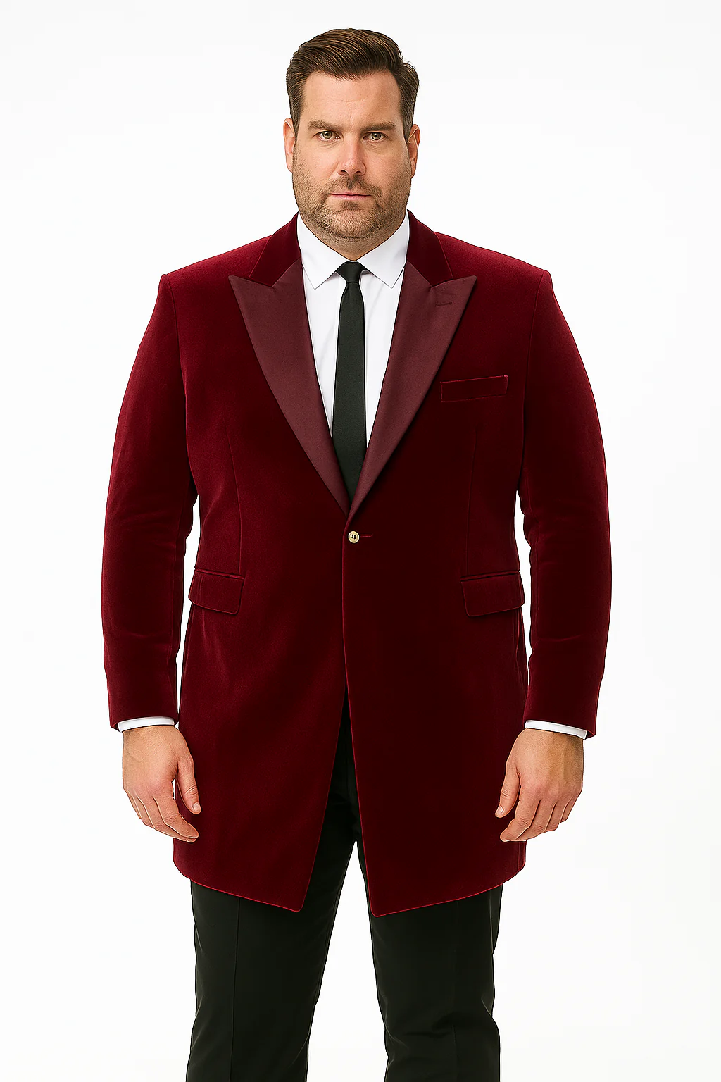 Men’s Burgundy Tuxedo in  Velvet  Long Blazer – Victorian Cutaway Tuxedo  Suit 1920s Gangster Style Long Jacket with Black Pants - Image 3