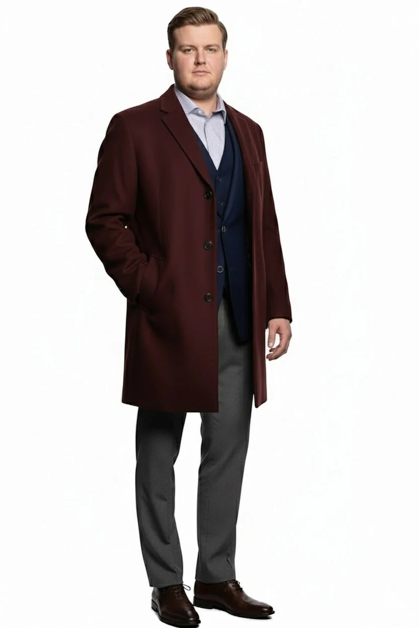 Men’s Burgundy Wool and Cashmere Car Coat – Classic Winter Topcoat for Business and Formal Wear - Image 7