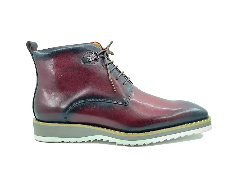 Men’s Burnished Calfskin Lace-Up Boots – Casual Ankle Boots - Image 9