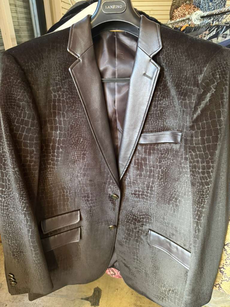 Men’s Crocodile Alligator Exotic skin Texture Blazer – Slim Fit Designer Jacket with Satin Lapels for Formal and Party Wear in Black Color - Image 10