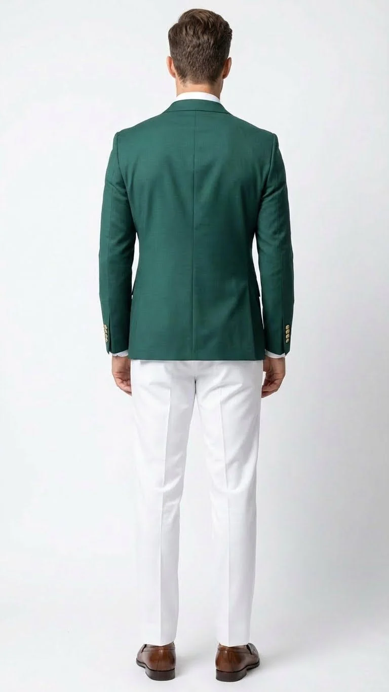 Men’s Dark Green Double Breasted Blazer – Hunter Olive Green Sport Jacket coat - Image 2