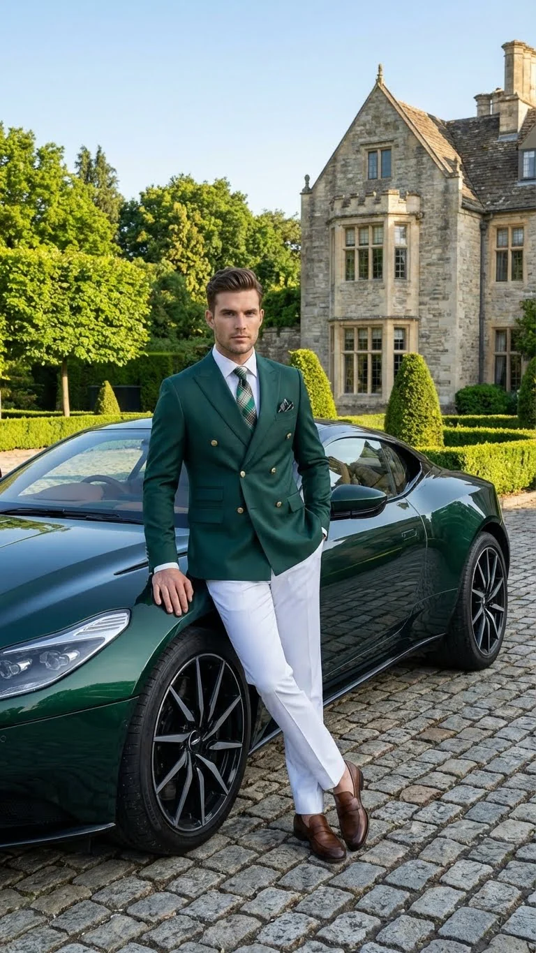 Men’s Dark Green Double Breasted Blazer – Hunter Olive Green Sport Jacket coat - Image 9