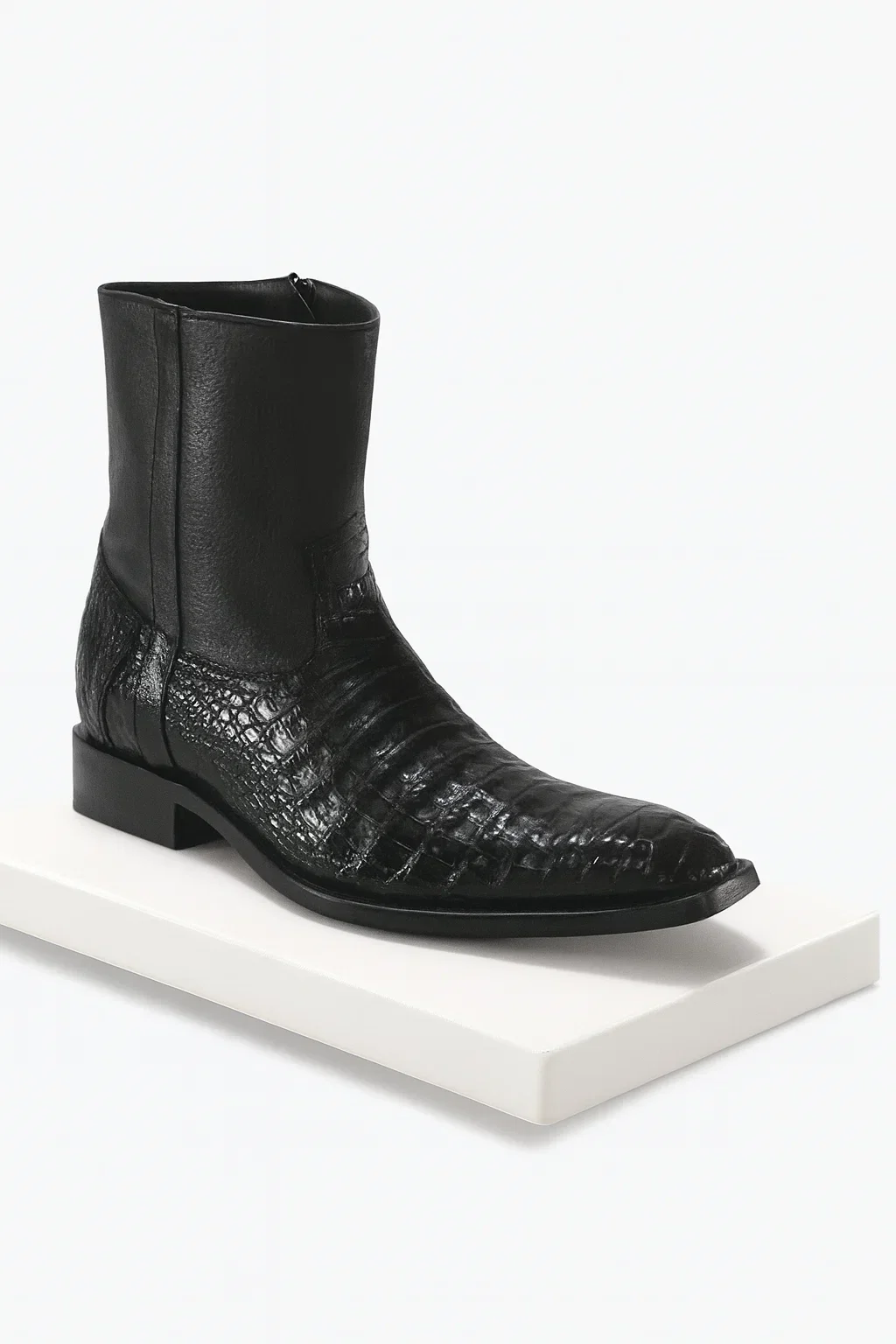 Men’s Dress Ankle Boots – Los Altos Boots – Black Western Style - Image 4