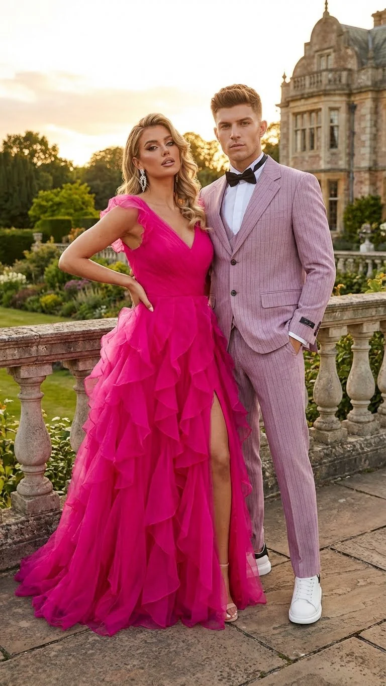 Men’s Dusty Rose Pink Pinstripe Three Piece Suit with Vest | Wedding and Party Formal Wear Prom or Church Suit - Image 10