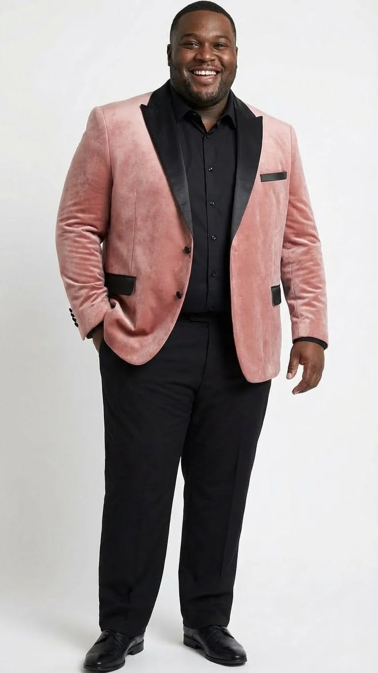Men’s Dusty Rose Pink Velvet Blazer with Black Satin Lapel | Formal Sport Coat in Mauve Color + Bowtie - Image 7