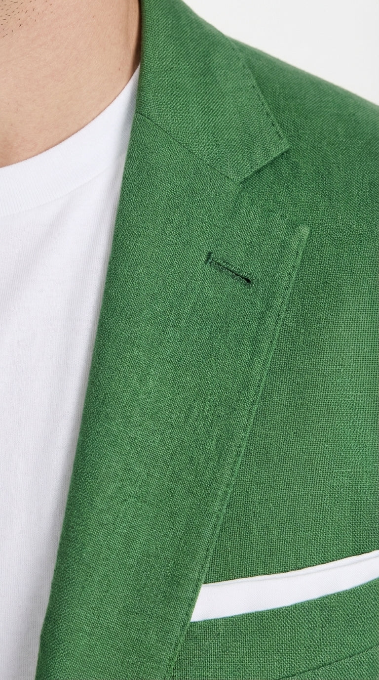 Men’s Emerald Green Linen Suit Set – Lightweight Summer Blazer and Pants, Casual Formal Summer Suit, Breathable Wedding Party Outfit - Image 14