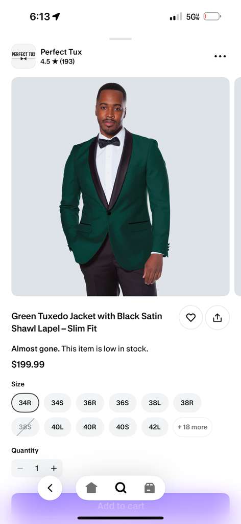 Men’s Emerald Green Tuxedo Jacket with Black Satin Shawl Lapel | Prom Dinner Blazer - Image 2