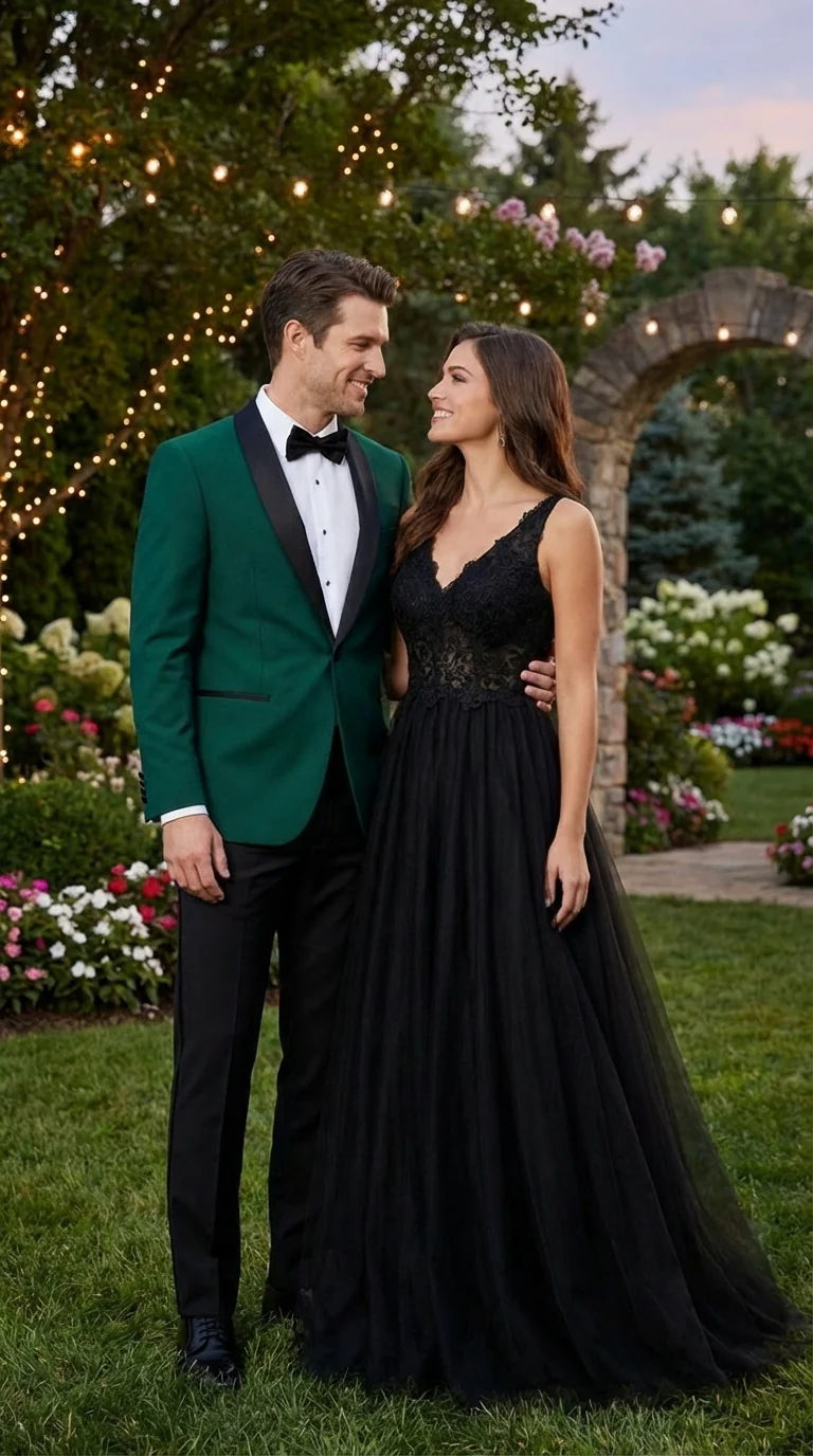 Men’s Emerald Green Tuxedo Jacket with Black Satin Shawl Lapel | Prom Dinner Blazer - Image 6