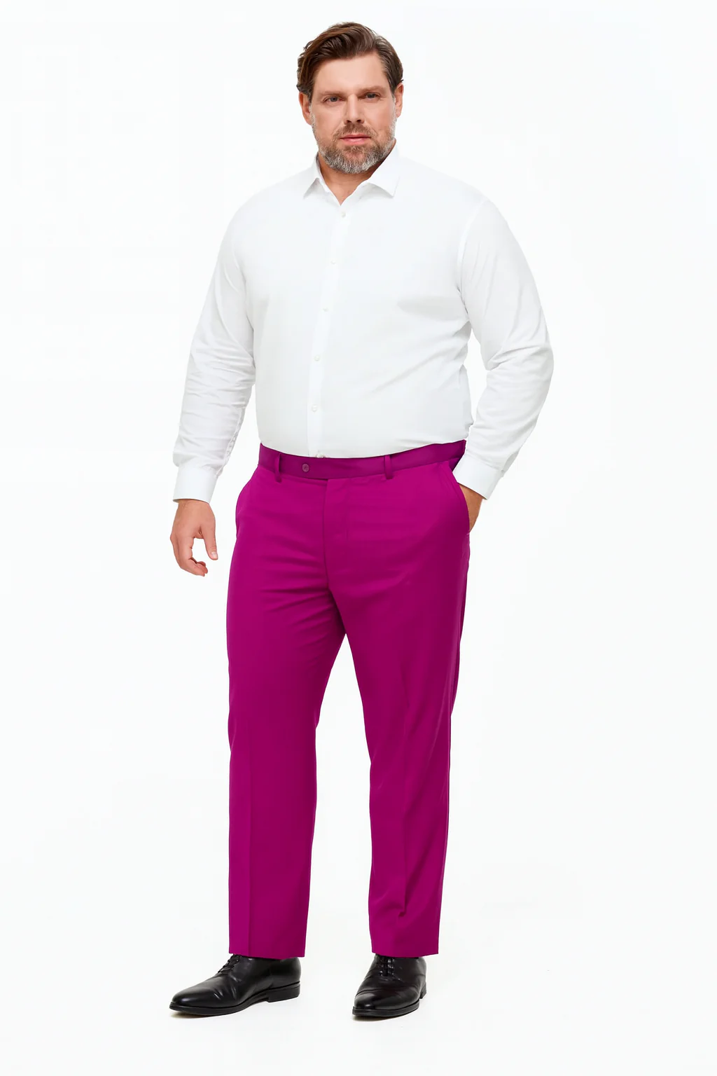 Men’s Fuchsia Dress Pants – Slim Fit Stylish Formal Trousers for Parties in Hot Pink Color - Image 4