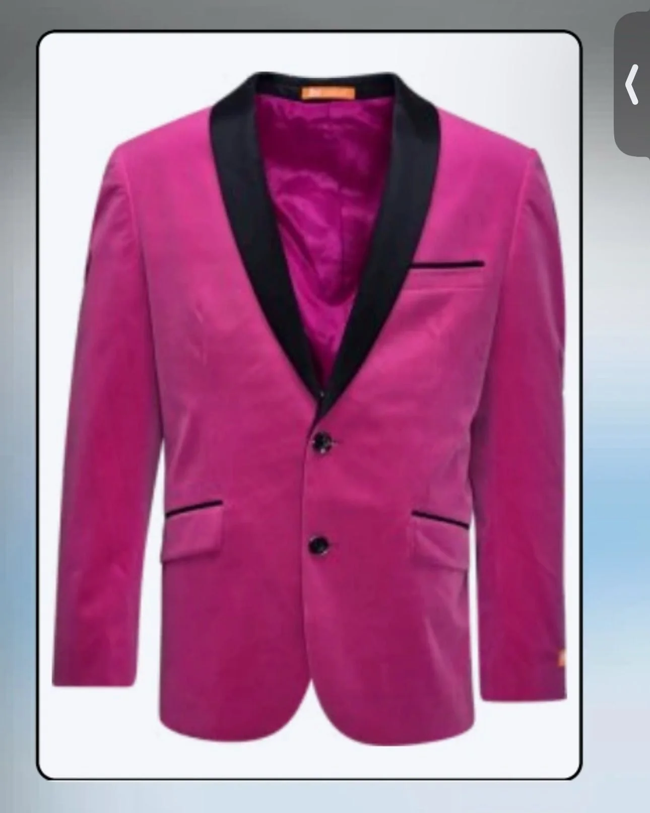 Men’s Fuchsia Tuxedo Blazer with Black Satin Lapel – Stylish Party and Wedding Jacket in Hot Pink Color with Black Pants - Image 6