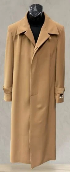 Men’s Full-Length Camel Overcoat – Classic Long Microfiber-Blend Coat for Winter and Formal Wear Maxi Duster Coat - Image 9