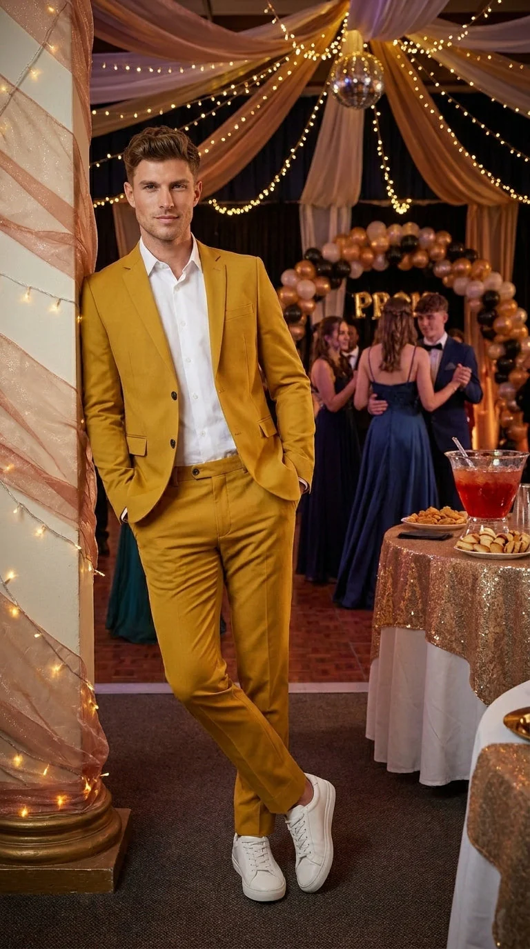 Men’s Gold Mustard Color Suit – Wedding & Prom Formal Suit Outfit, Modern Blazer and Pants - Image 11