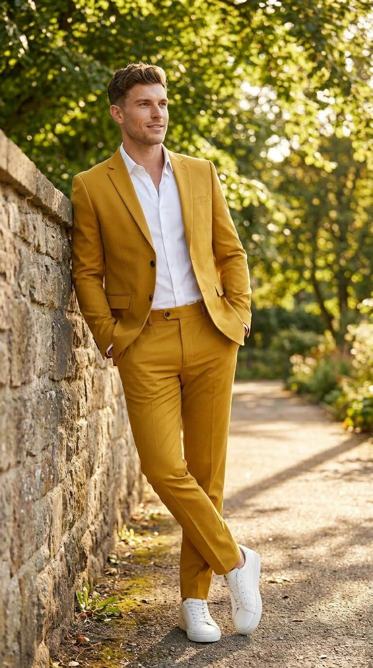 Men’s Gold Mustard Color Suit – Wedding & Prom Formal Suit Outfit, Modern Blazer and Pants - Image 13