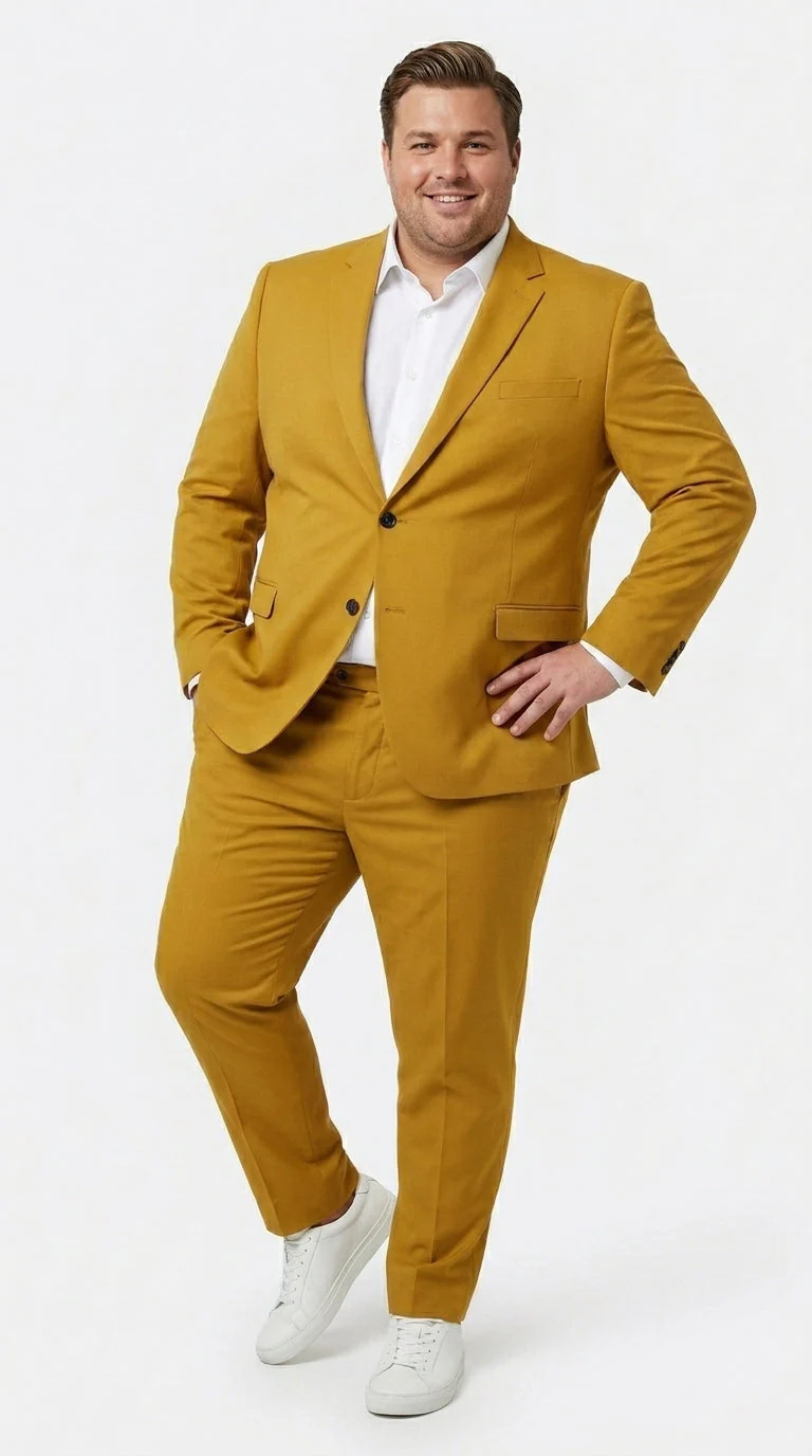 Men’s Gold Mustard Color Suit – Wedding & Prom Formal Suit Outfit, Modern Blazer and Pants - Image 8