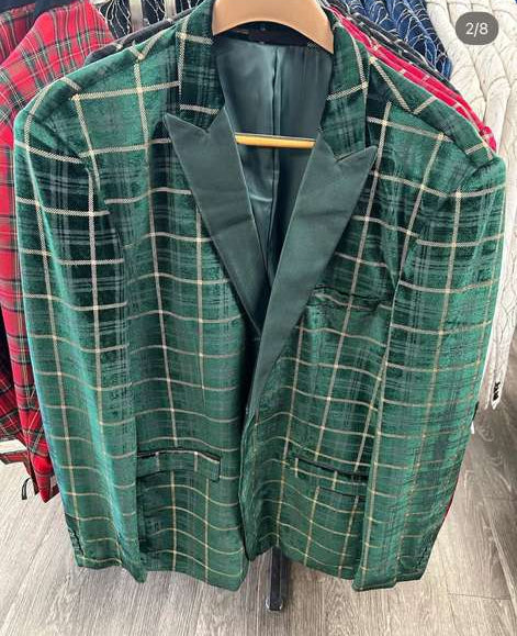 Men’s Green and Gold Plaid Christmas Holiday Blazer – Classic Check Party Jacket for New Year, Wedding and Festive New Year event - Image 15