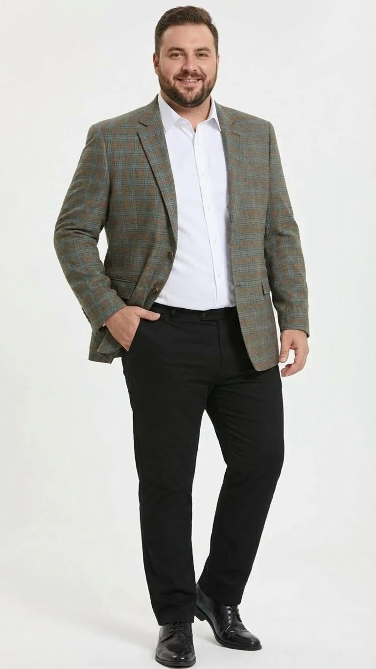 Men’s Green Brown and Teal Plaid Sport Coat – Tailored Fit Check Blazer Jacket - Tartan Sportcoat - Image 7