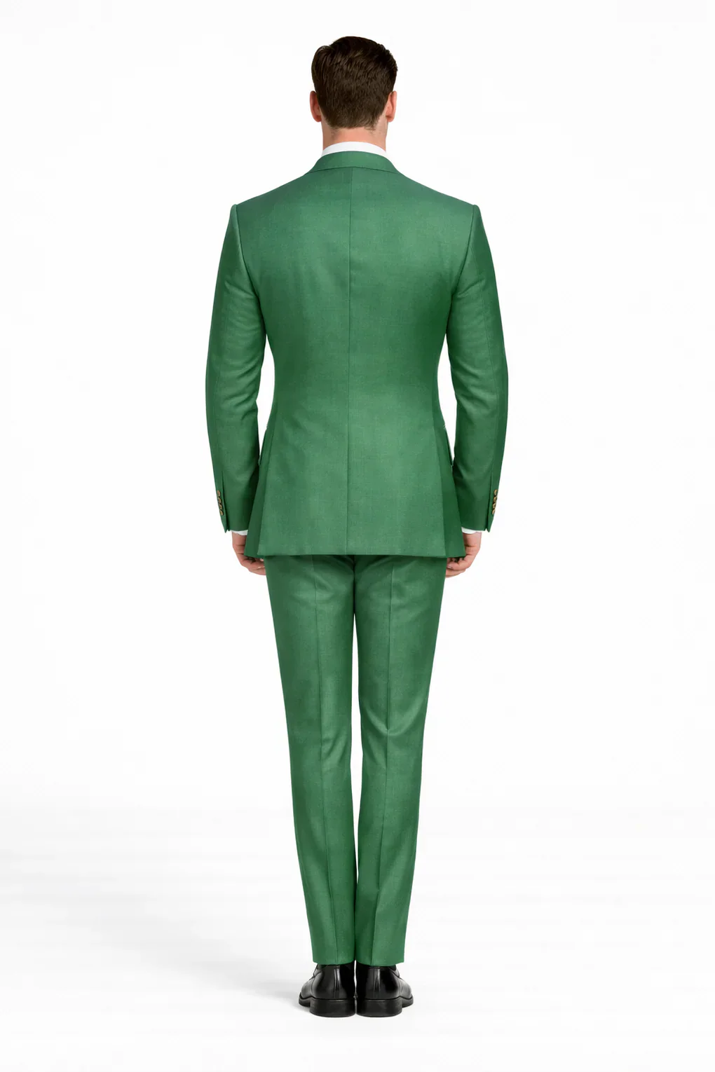 Men’s Green Slim Fit Suit by Rossiman – Stylish Double-Breasted Vest & Flat Front Pants - Image 2