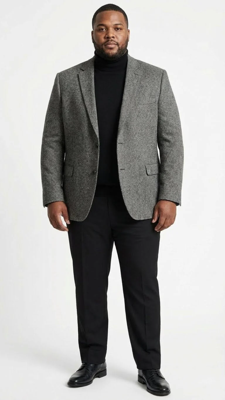Men’s Grey Tweed Herringbone Sport Coat - Gray Mens Blazer Suit Jacket - Image 8