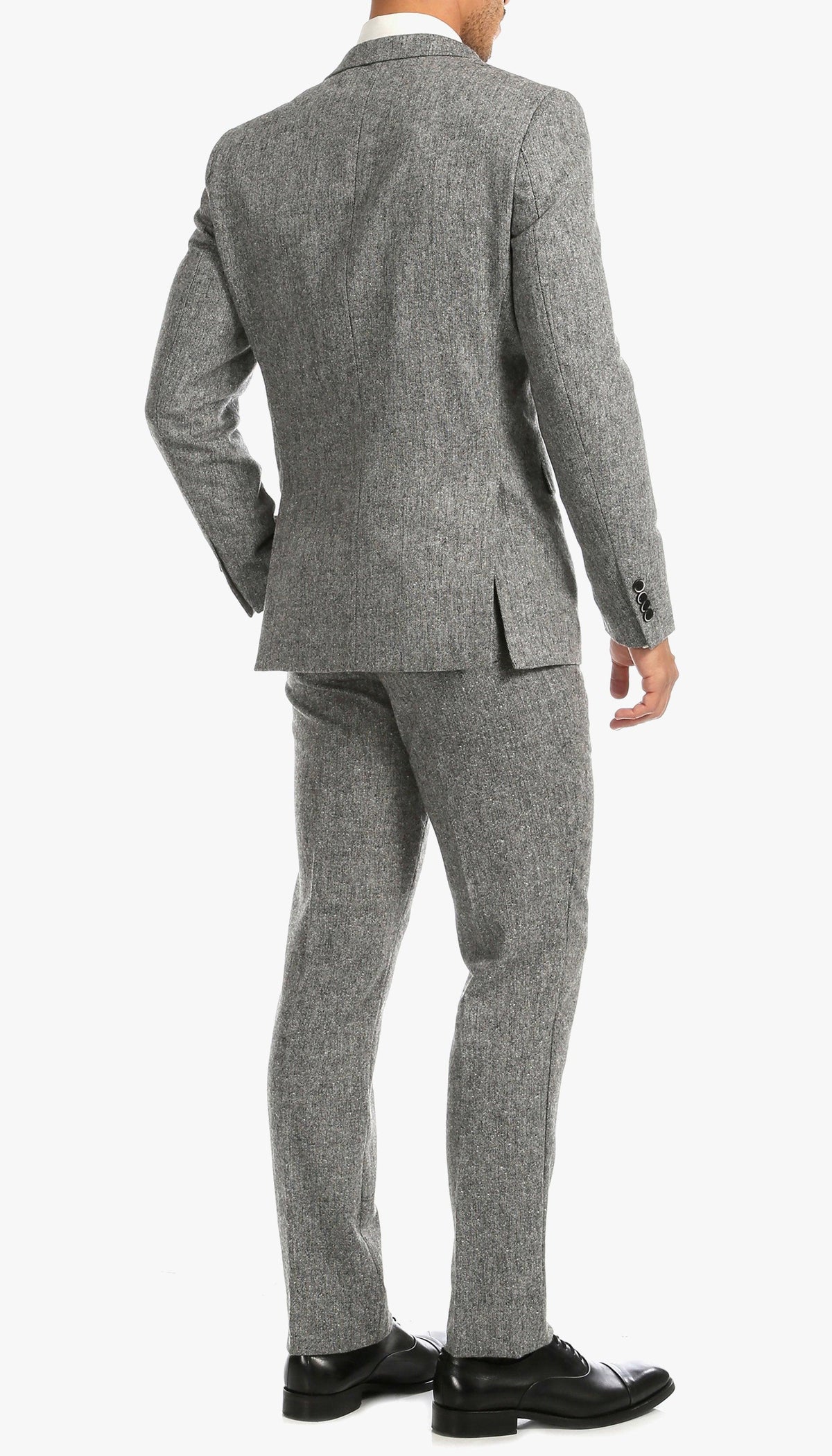 Men’s Grey Tweed Three Piece Suit – Vintage British Fabric Slim Fit Wedding & Business Wear - Image 5