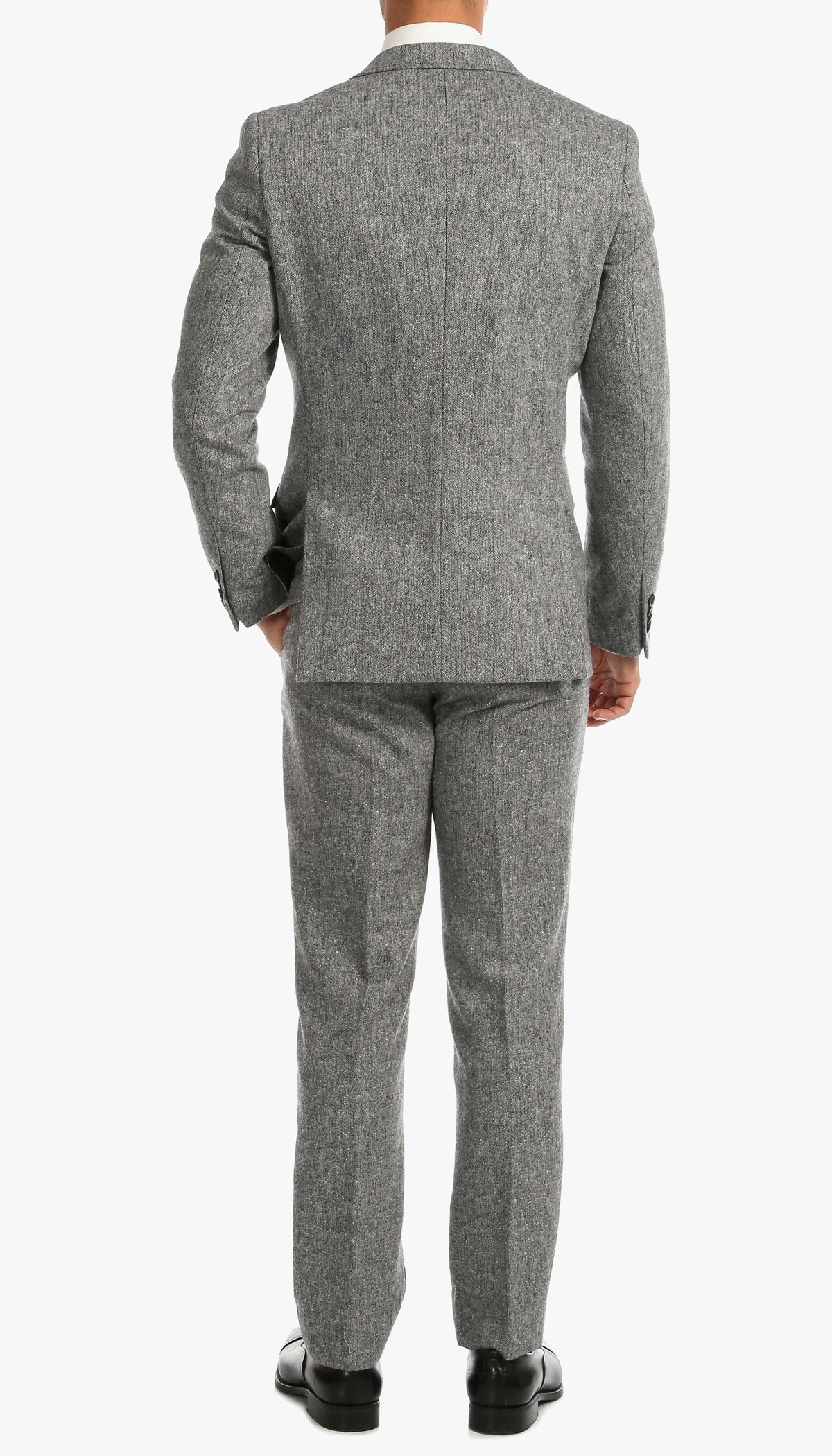 Men’s Grey Tweed Three Piece Suit – Vintage British Fabric Slim Fit Wedding & Business Wear - Image 6