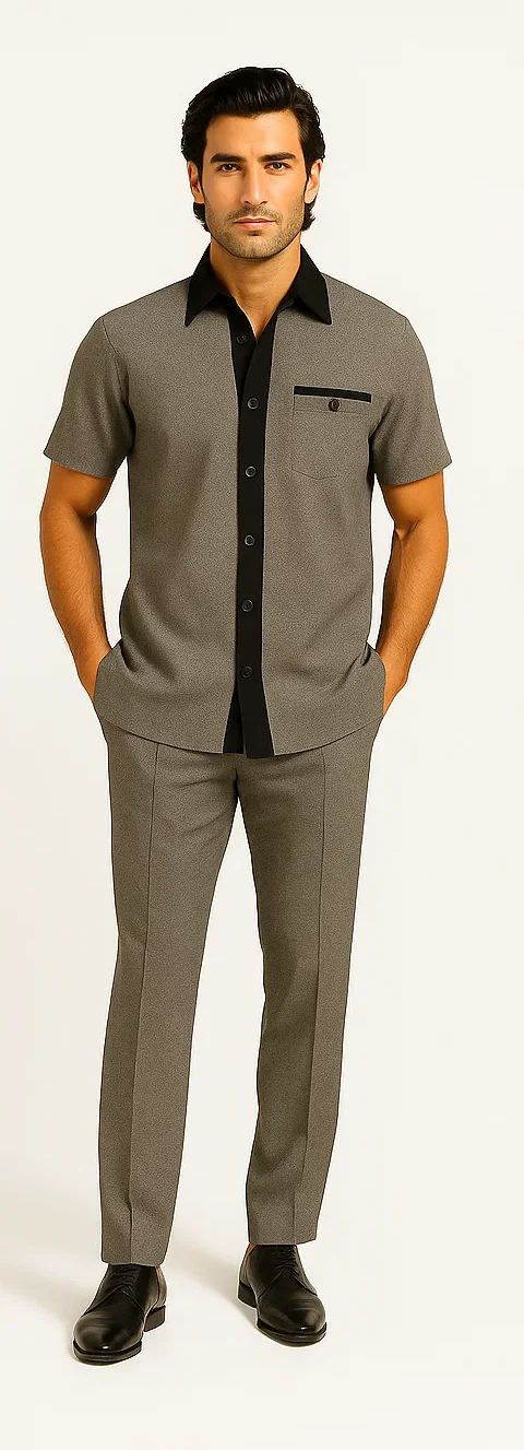 Men’s Houndstooth Walking Suit by Dreams by Zacchi – 2 Piece Lei sure Set in black/white- $99 - Image 5