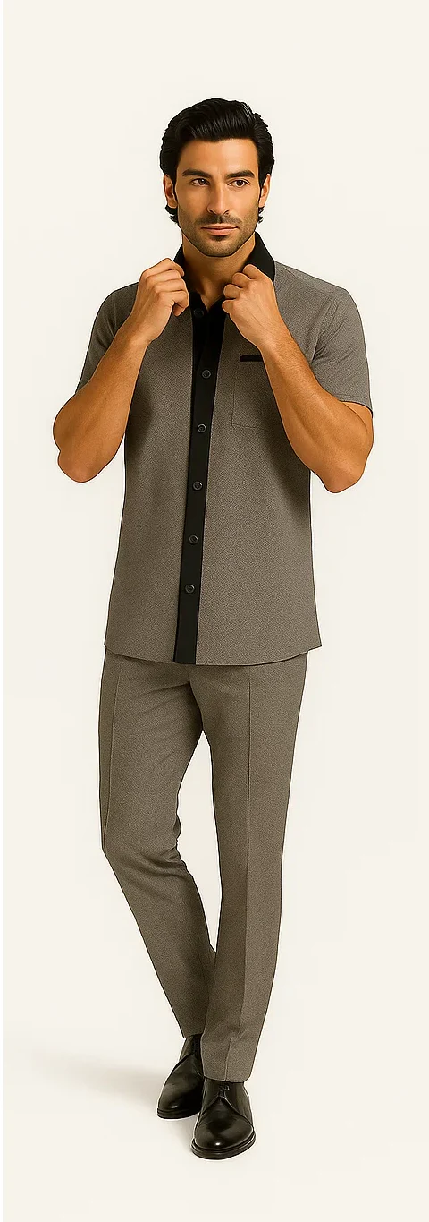 Men’s Houndstooth Walking Suit by Dreams by Zacchi – 2 Piece Lei sure Set in black/white- $99 - Image 7