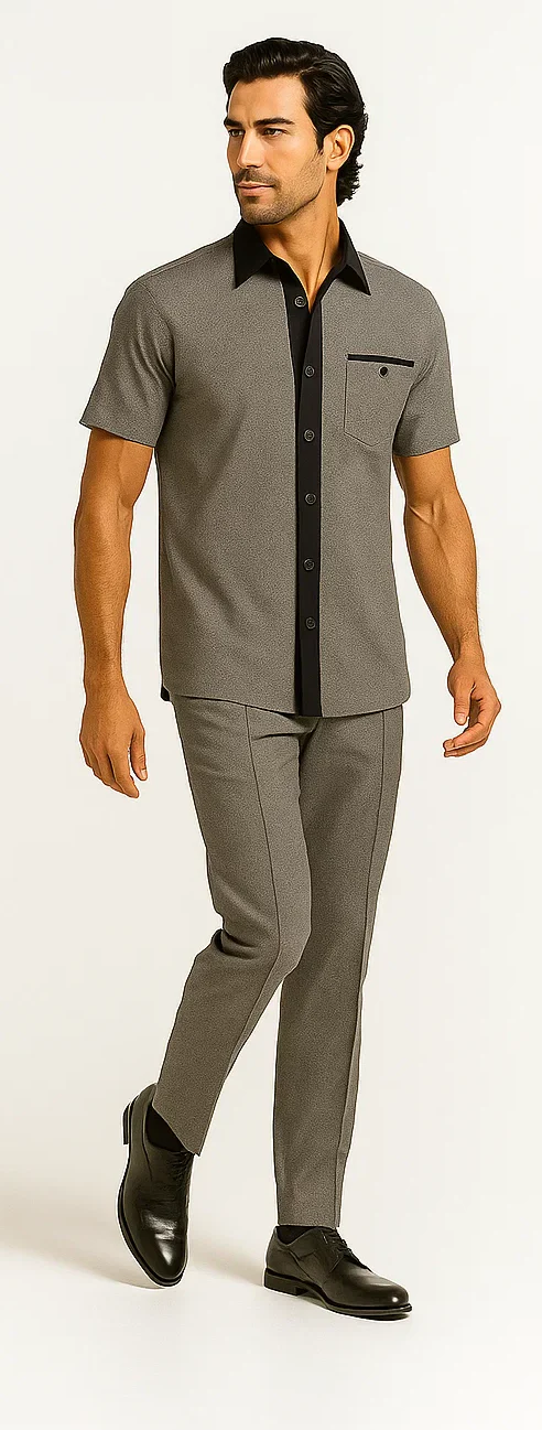 Men’s Houndstooth Walking Suit by Dreams by Zacchi – 2 Piece Lei sure Set in black/white- $99 - Image 8