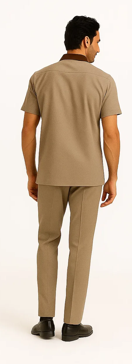 Mens Houndstooth Walking Suit by Dreams by Zacchi – 2 Piece Lei sure Set in brown/tan- $’99 - Image 4