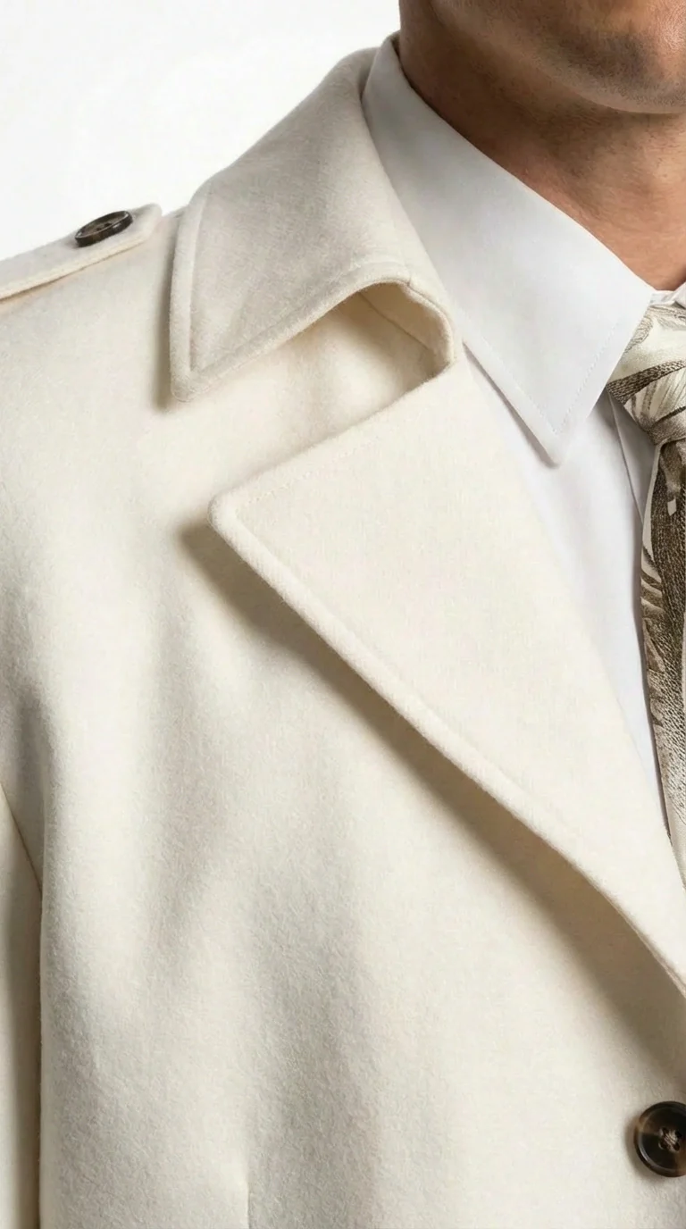 Men’s Ivory Cream Off White  Full Length Zoot Suit – Vintage Gangster Style Long Coat Formal Suit - Image 7