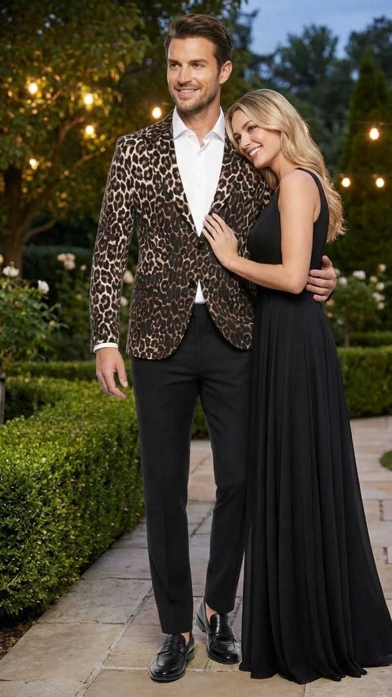 Men’s Leopard Print Blazer – Slim Fit Statement Jacket for Evening, Party, and Fashion Wear - Image 2