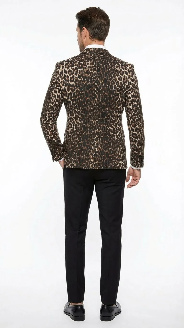 Men’s Leopard Print Blazer – Slim Fit Statement Jacket for Evening, Party, and Fashion Wear - Image 8