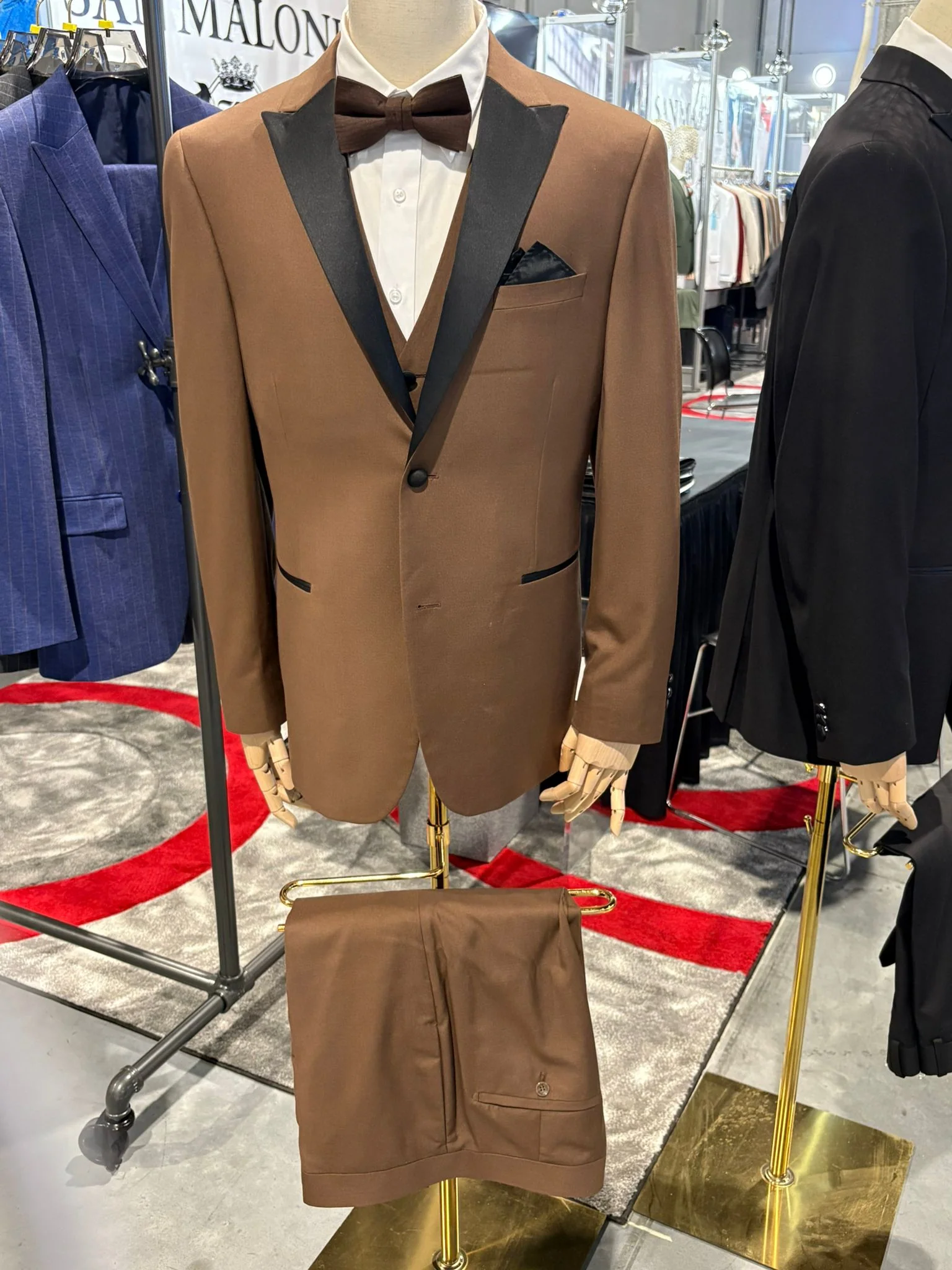 Men’s Light Brown Tuxedo Suit with Black Satin Lapel – 3 Piece Formal Wedding & Prom Outfit - Country Look - Image 7