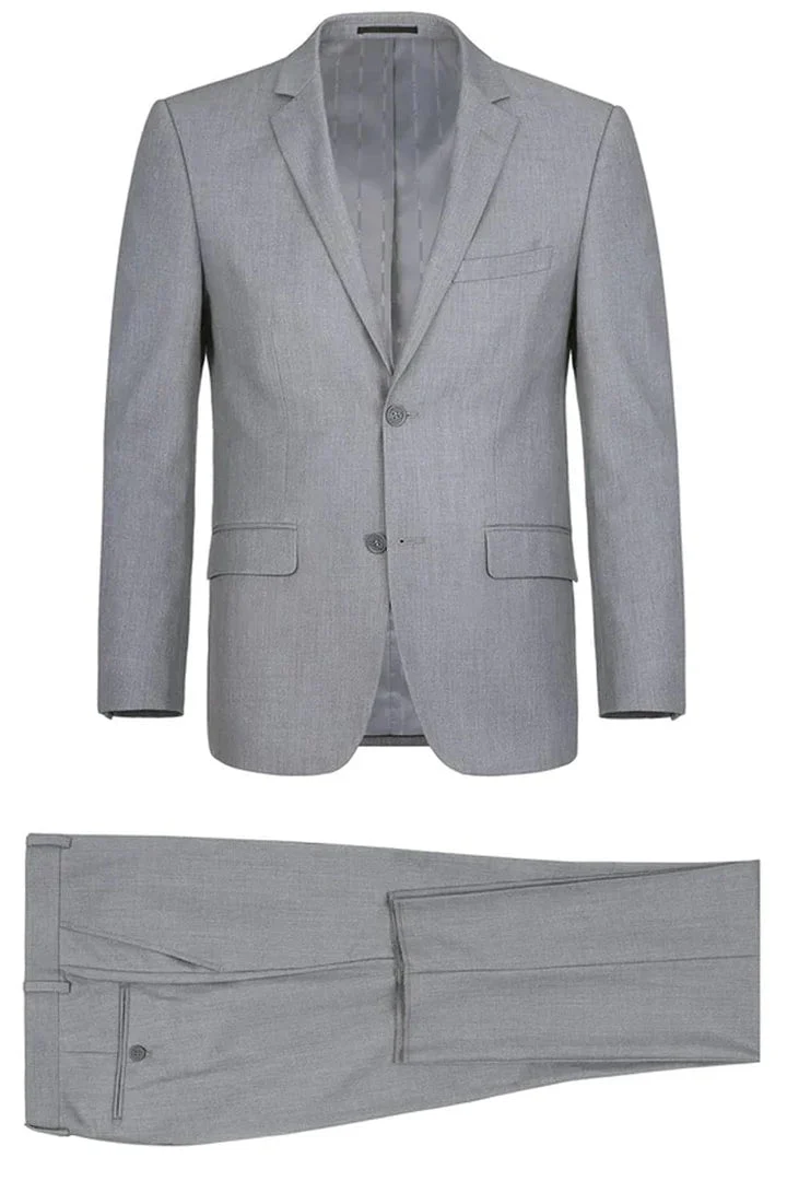 Men’s Light Grey Two-Button Suit – Extra Long Fit, Perfect for Weddings - Image 2