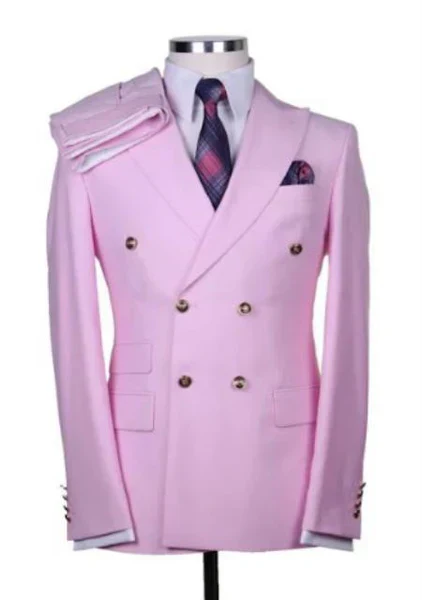 Men’s Light Pink Double Breasted Blazer – Sport Jacket Coat - Image 10