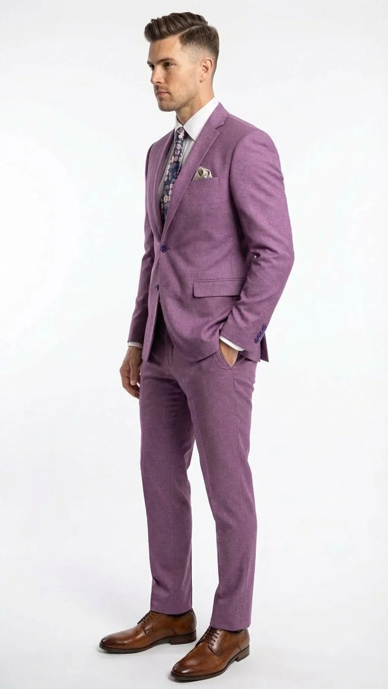 Men’s Light Purple Suit Blazer and Suit Jacket Mauve – Formal Wedding & Party Wear Coat for Business Prom and Church - Image 3