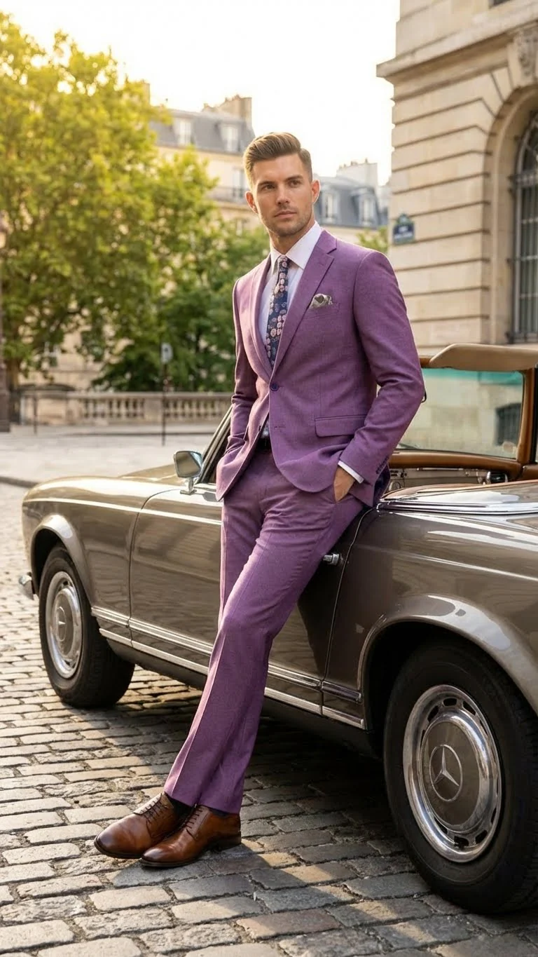 Men’s Light Purple Suit Blazer and Suit Jacket Mauve – Formal Wedding & Party Wear Coat for Business Prom and Church - Image 7