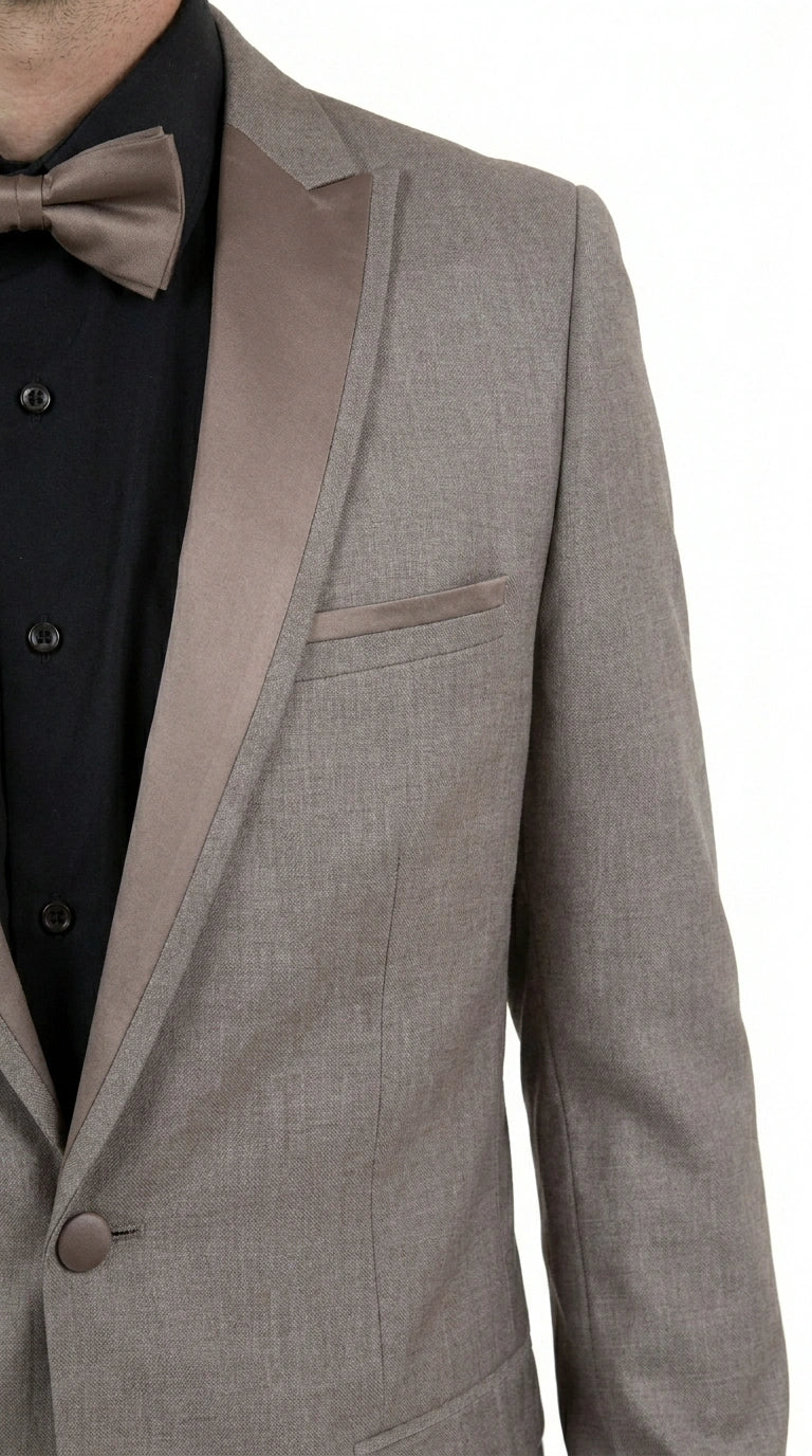 Men’s Light Taupe Western Tuxedo Suit – Cowboy Style Formal Blazer and Pants Outfit in Khaki Tan Light Brown Color - Image 7