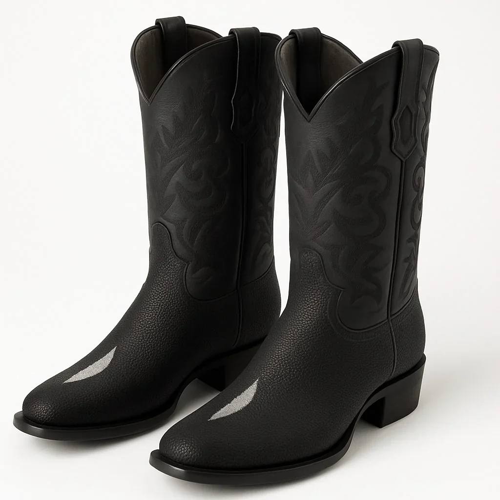 Men’s Los Altos Single Stone Stingray Boots – Exotic Stingray Leather Western Cowboy Boots - Image 5