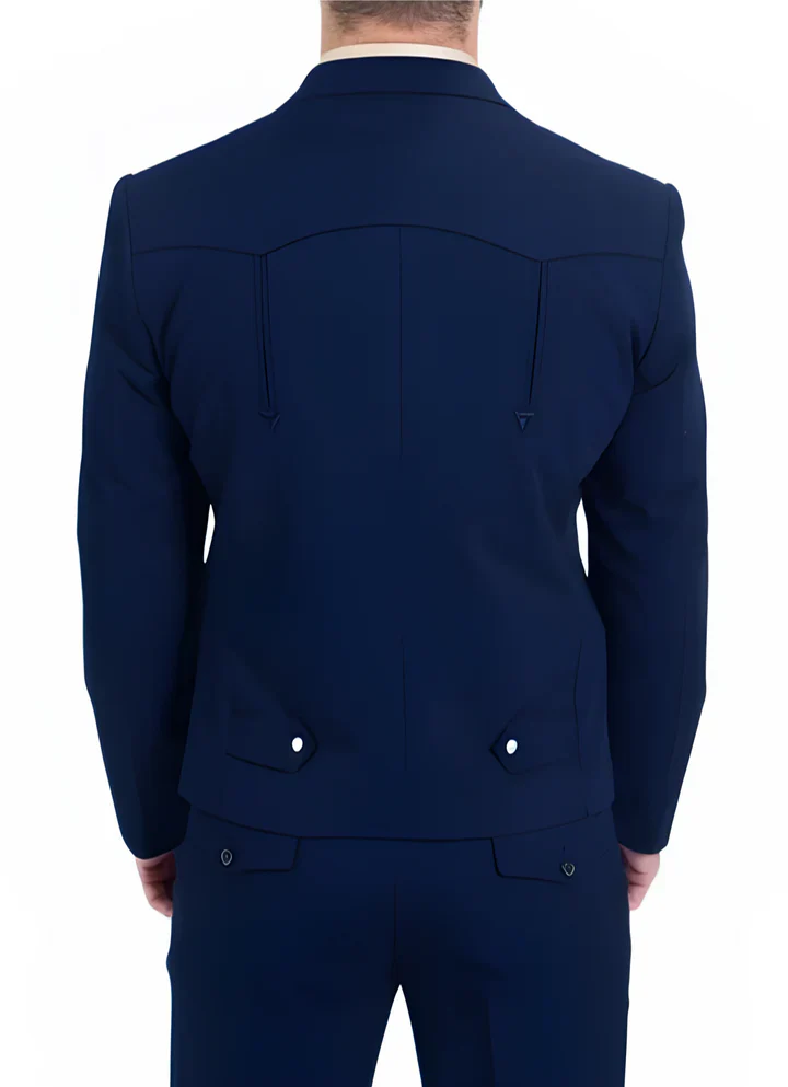 Men’s Navy Blue Formal Suit Set – Western Style 2 Piece Suit for Weddings - Image 2