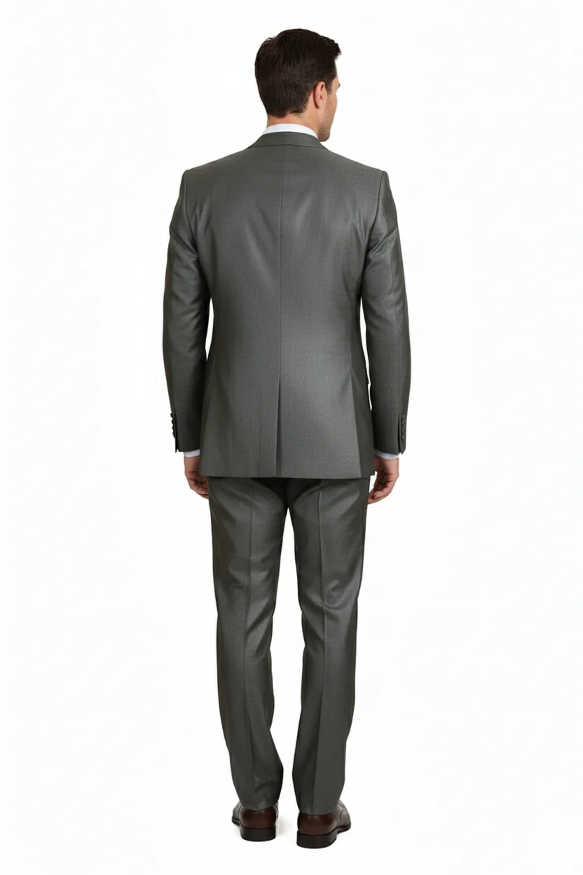 Men’s Olive Green 3-Piece Suit – Classic Fit with Vest and Tie Pleated Pants Three Buttons - Image 2