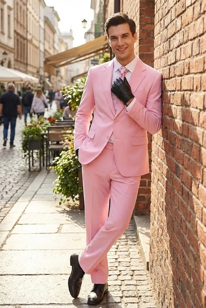 Men’s Pink Two-Piece Suit – Classic Fit Formal Jacket and Tailored Pants - Image 5