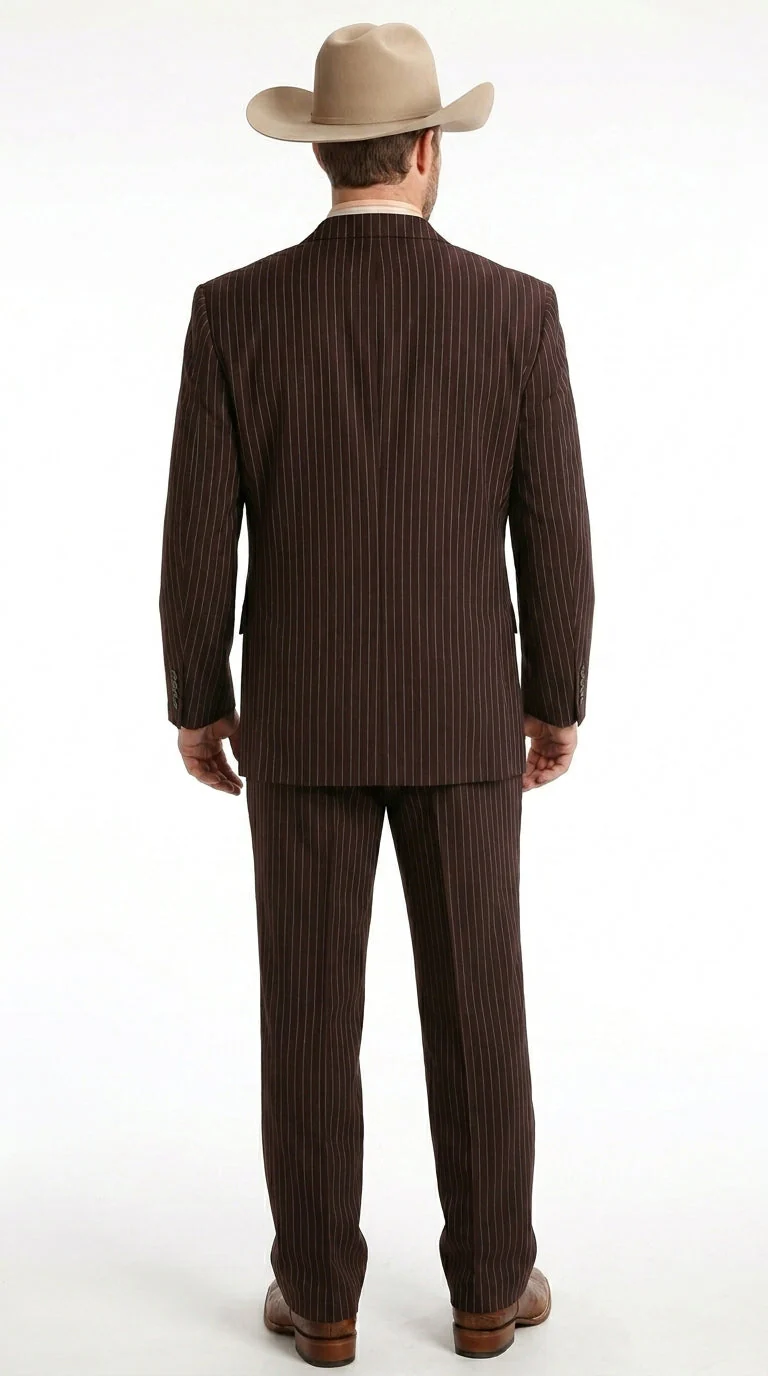 Men’s Pinstripe Western Suit – Classic Formal Blazer and Pant Set for Wedding, Traje Para Hombre Cowboy Style - Image 2