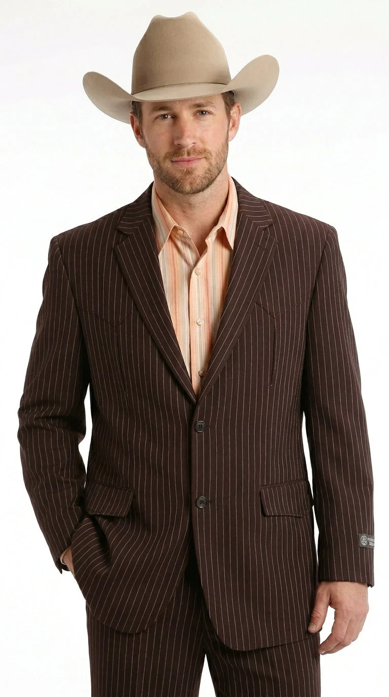 Men’s Pinstripe Western Suit – Classic Formal Blazer and Pant Set for Wedding, Traje Para Hombre Cowboy Style - Image 6