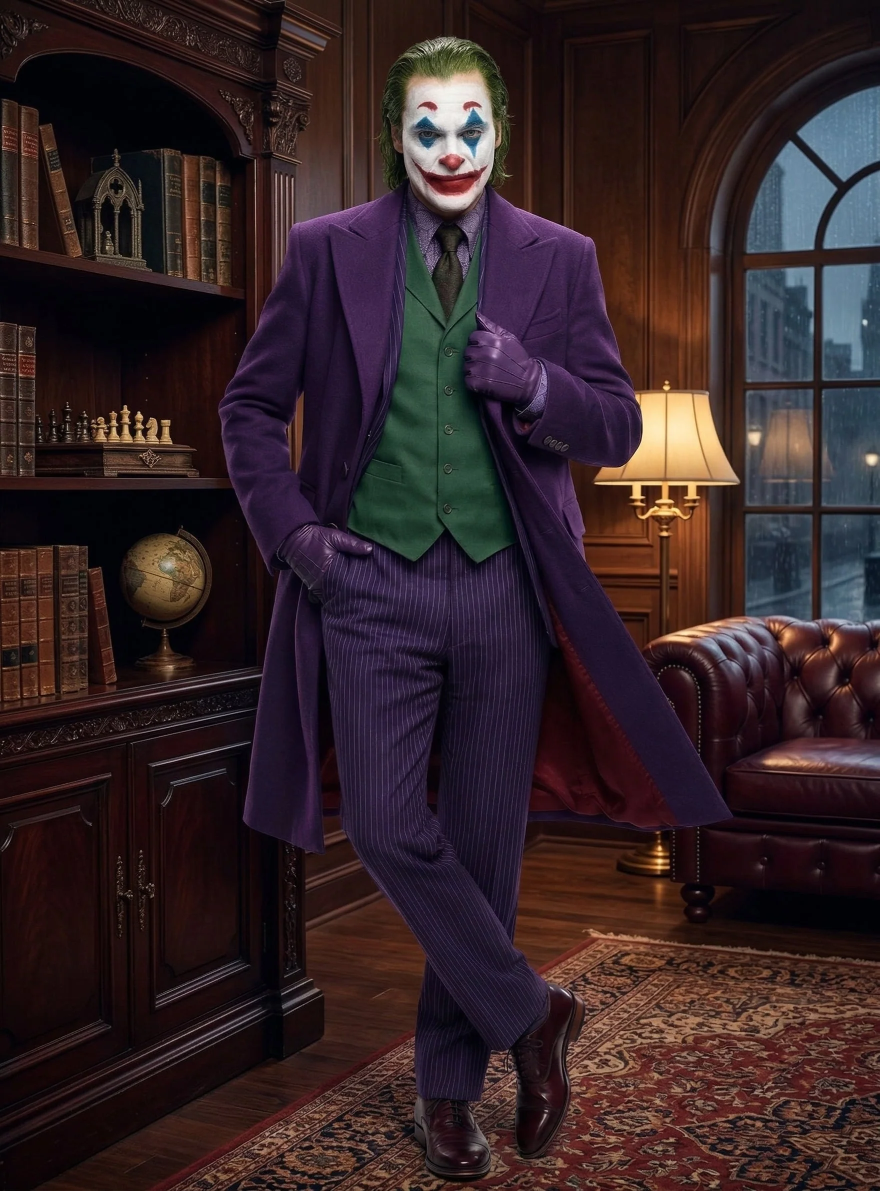 Men’s Purple Overcoat Joker Folie à Deux Arthur Fleck Inspired Long Coat – Classic Costume Trench Coat, Stylish Winter Party Wear Jacket - Image 9