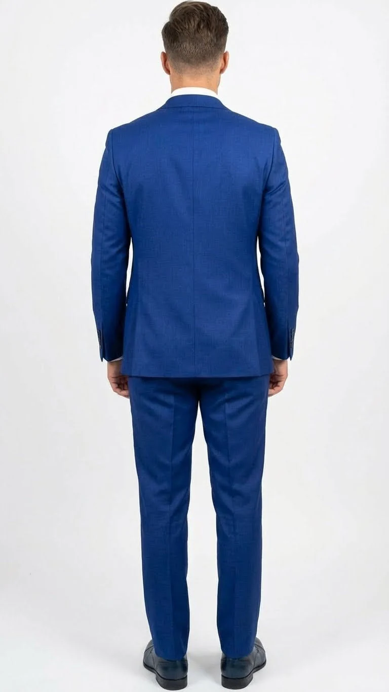 Men’s Royal Blue 3 Piece Suit Set with Vest – Formal Wedding and Party Wear Suit - Saphire Cobalt blue - Image 2